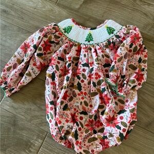 Smocked Christmas Tree Romper